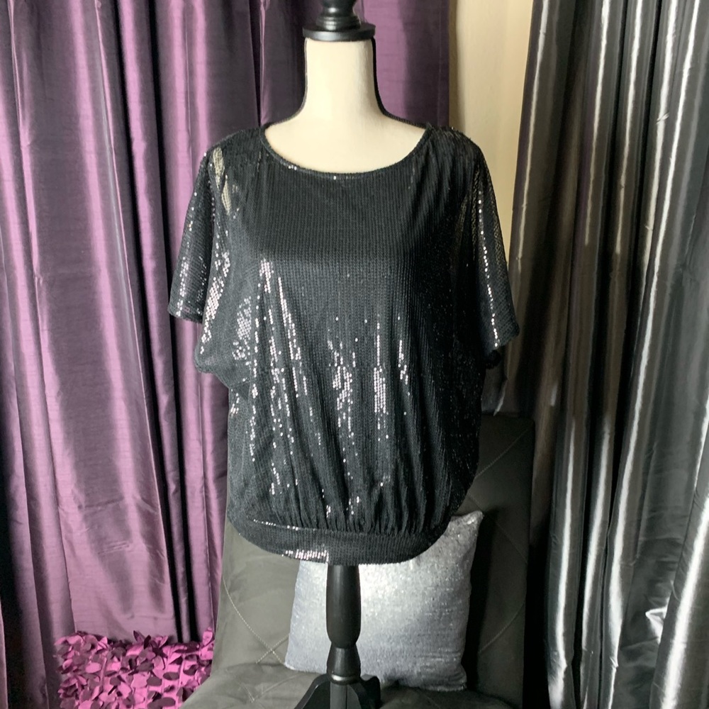 Black Sequin Style& Co top!